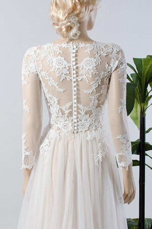Abito da Sposa Spazzola Treno con Bottone Semplice Elegante con Piega Tondo - Foto 4
