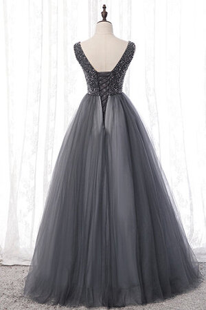 Robe de bal avec lacets séduisant en tulle en satin longue - Photo 3