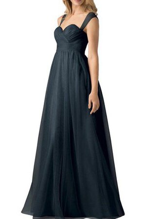 Abito da Damigella A Terra Cappellino Lungo in Tulle A-Line con Increspato - Foto 1