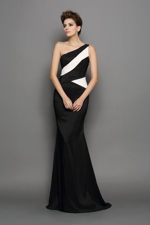 Sweep Train ein Träger Ärmelloses Anständiges Abendkleid mit Bordüre - Bild 1