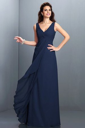 Robe demoiselle d'honneur longue plissage ligne a avec chiffon grandes bretelles - Photo 10