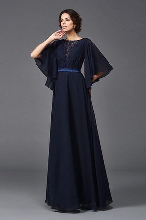 Robe mère de mariée longue a-ligne col u profond avec chiffon avec sans manches - Photo 5