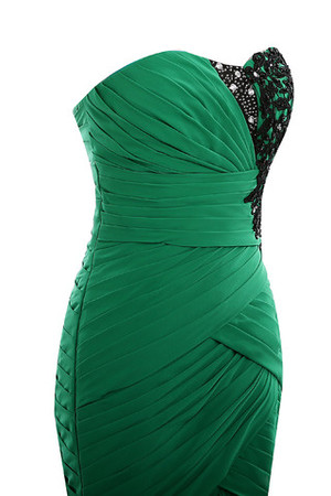 Keine Taille A-Line Chiffon Elegantes bodenlanges Abendkleid mit Reißverschluss - Bild 5