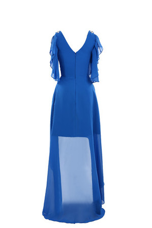 Abito da Cocktail conservatore Lungo Principessa Vintage in Chiffon Asimmetrici Oscillare - Foto 6