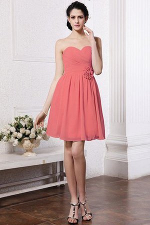 Chiffon Drapiertes Ärmelloses Mini Brautjungfernkleid mit Herz-Ausschnitt - Bild 28