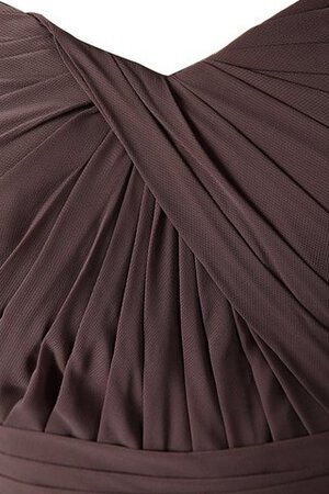 Robe demoiselle d'honneur naturel eclaté avec chiffon a-ligne avec sans manches - Photo 4