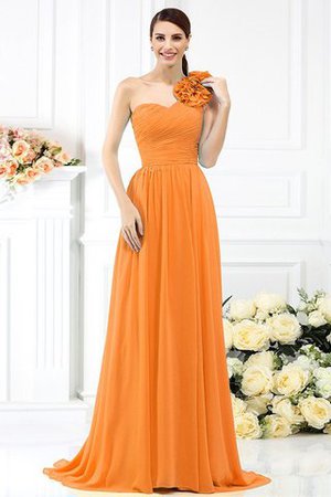 Robe demoiselle d'honneur plissage avec fleurs avec chiffon ligne a au drapée - Photo 20