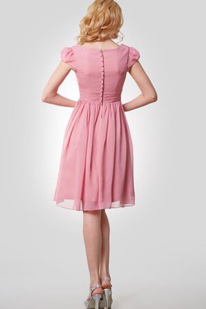 Chiffon A-Linie gerüschtes schlichtes legeres Brautjungfernkleid mit gekappten Ärmeln - Bild 3