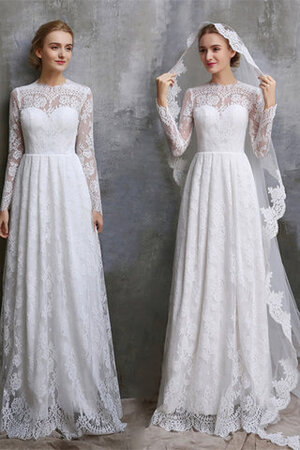 Wunderbar Exklusive Bodenlanges Brautkleid mit Knöpfen mit Langen Ärmeln - Bild 2