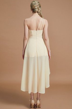 Robe demoiselle d'honneur courte avec zip manche nulle asymétrique avec chiffon - Photo 35