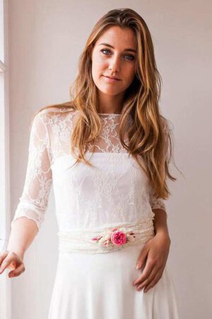 Abito da Sposa in pizzo in Pizzo Vintage con Piega Profondo V-scollo Spazzola Treno - Foto 4