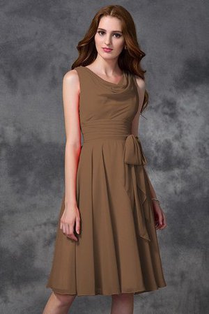 Abito da Damigella Naturale Principessa in Chiffon A-Line Cerniera - Foto 4