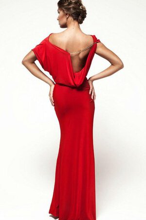 Enges kurze Ärmeln tiefe Taile hoher Kragen rückenfreies bodenlanges Brautmutterkleid - Bild 3