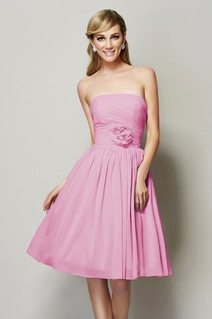 Robe demoiselle d'honneur courte avec chiffon de bustier avec zip a-ligne - Photo 21