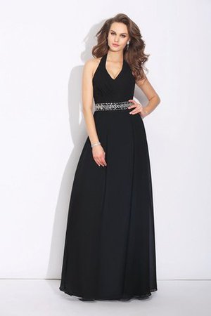 Natürliche Taile Chiffon Nackenband Ärmelloses Reißverschluss Brautjungfernkleid - Bild 1