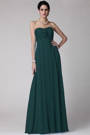 Ärmellos Empire Taille Anständiges Brautjungfernkleid mit Rüschen mit Reißverschluss - Bild 8