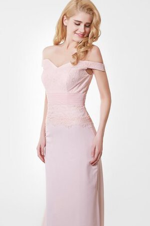 Robe demoiselle d'honneur simple derniere tendance en chiffon avec décoration dentelle - Photo 5