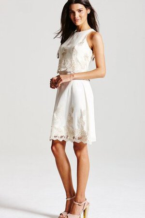 Vestido de Graduacion de Sin mangas de Escote con cuello Alto de Hasta la Rodilla - Foto 2