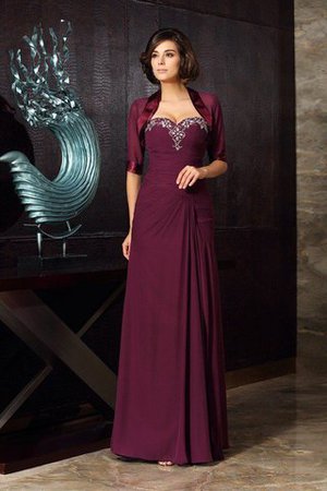 Herz-Ausschnitt Enges Bodenlanges Anständiges Brautmutterkleid aus Chiffon - Bild 1