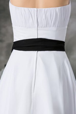 Gerüschtes trägerlos knielanges Brautjungfernkleid aus Chiffon mit Schleife - Bild 8