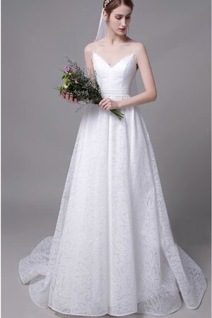 Abito da sposa senza maniche naturale originale vendita calda spazzola treno a chiesa - Foto 4