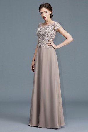 Robe mère de mariée naturel a-ligne col u profond de princesse avec chiffon - Photo 5