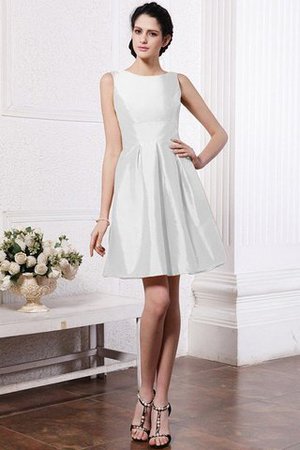A-Line Normale Taille Schaufel-Ausschnitt Mini Brautjungfernkleid aus Taft - Bild 29