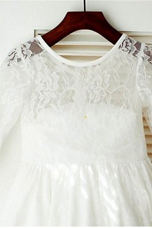 Prinzessin Schaufel-Ausschnitt A-Line Blumenmädchenkleid mit Blume mit Bordüre - Bild 4