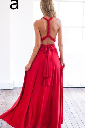 Robe de soirée luxueux impressioé a-ligne manche nulle avec nœud à boucles - Photo 3