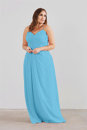 Robe demoiselle d'honneur lache charmant ruchés plongeants longue elegante - Photo 1