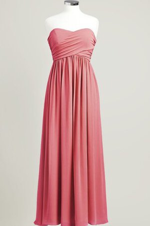 Robe demoiselle d'honneur plissé longue de col en cœur ruché - Photo 5