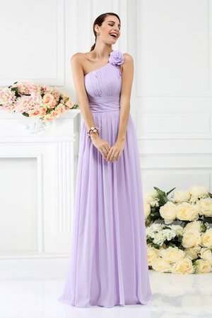 Reißverschluss Chiffon Sittsames Brautjungfernkleid ohne Ärmeln mit Blume - Bild 1