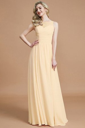Vestido de Dama de Honor de Barco de Natural de Hasta el suelo de Sin mangas - Foto 11