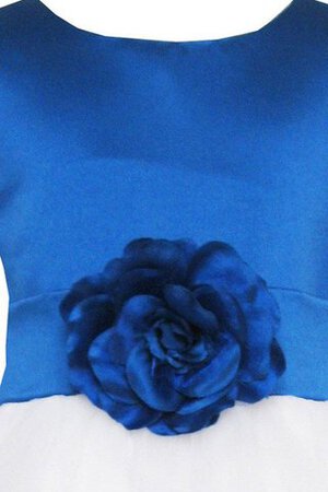 Reißverschluss Bateau Tüll A-Line Blumenmädchenkleid mit Blume mit Schmetterlingsknoten - Bild 2