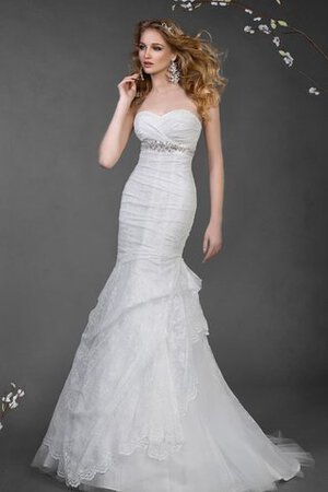 Robe de mariée naturel avec sans manches au drapée de col en cœur de sirène - Photo 1