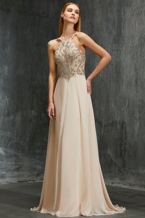Abito da Ballo con Perline Conotta in Chiffon A-Line Senza Maniche - Foto 5