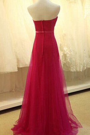 Chiffon plissiertes Sweep Zug A Linie Ballkleid mit Bordüre aus Spitze - Bild 2