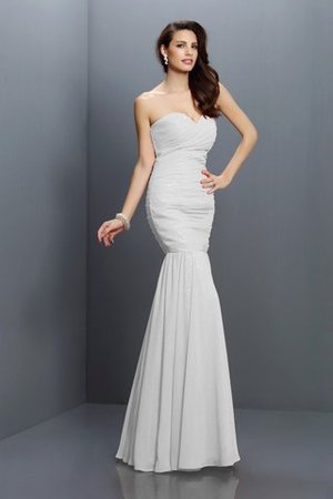 Chiffon Plissiertes Bodenlanges Brautjungfernkleid mit Herz-Ausschnitt mit Empire Taille - Bild 29