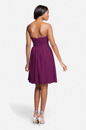Moderno Vestido de Dama de Honor de Corte-A de Corto de Escote Corazón de Encaje Adorno - Foto 3