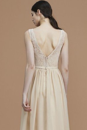 V-Ausschnitt Prinzessin Normale Taille Reißverschluss A Linie Brautjungfernkleid - Bild 7