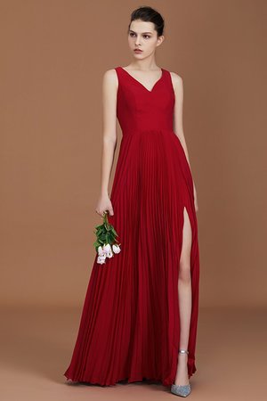 Herrlich A-Line Normale Taille Bodenlanges Brautjungfernkleid aus Chiffon - Bild 4