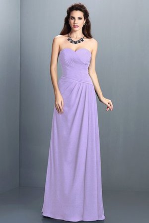 Abito da Damigella Senza Maniche A-Line in Chiffon A Terra con Festone - Foto 19