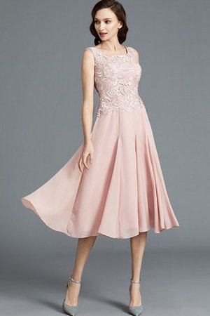 Ärmelloses Prinzessin Normale Taille Schaufel-Ausschnitt Chiffon Brautmutterkleid - Bild 3