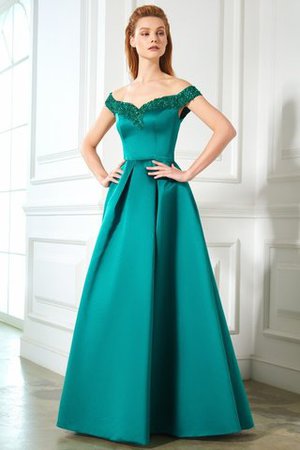 Ärmelloses Paillette Prinzessin Schulterfreier Ausschnitt Bodenlanges Ballkleid - Bild 3