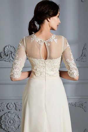 Abito da Sposa in Chiffon con Mezze Maniche a Spiaggia A-Line Senza Maniche - Foto 8