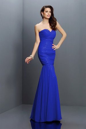 Chiffon Plissiertes Bodenlanges Brautjungfernkleid mit Herz-Ausschnitt mit Empire Taille - Bild 25