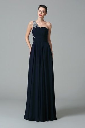 Vestido de Noche en Gasa de Cremallera de Un sólo hombro de Largo de Sin mangas - Foto 3