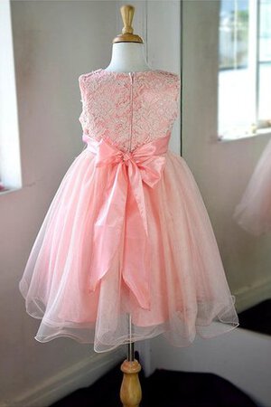 Tüll Ärmelloses knöchellanges Blumenmädchenkleid mit Gürtel mit Schmetterlingsknoten - Bild 3