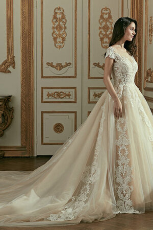 Robe de mariée charmant avec décoration dentelle de princesse formelle longue - Photo 3