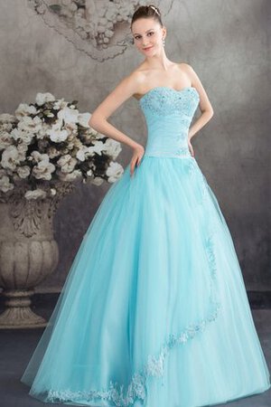 A Linie Ärmelloses Duchesse-Linie Jugendweihekleid aus Tüll mit Perlen - Bild 8